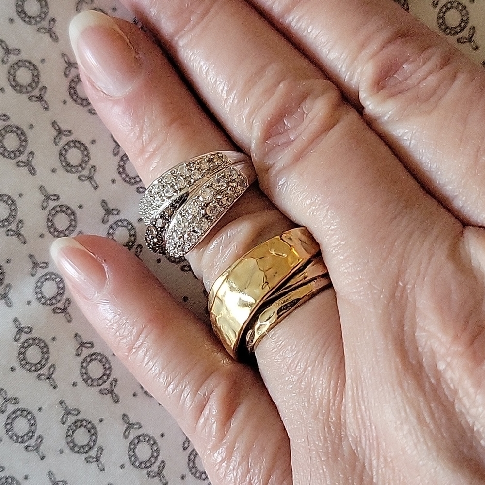 FASHION RINGS- 1 Sterling silver, 1 Brass sz 7
